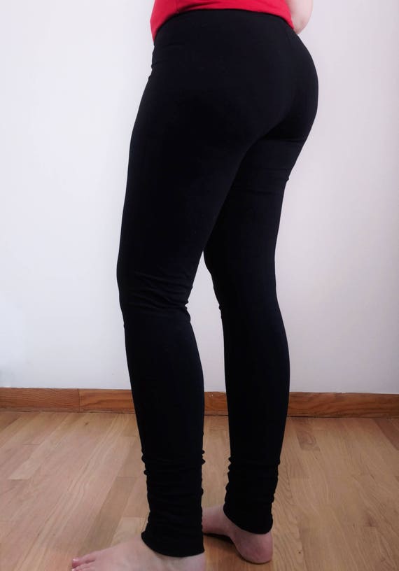 Women's Black Extra Tall Leggings Extra Long 37 Inseam Basic