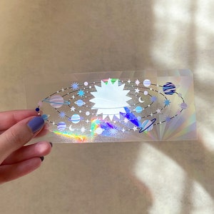 Sticker suncatcher système solaire - sticker attrape soleil - galaxie - sticker cosmique - espace - planètes - étoiles - soleil