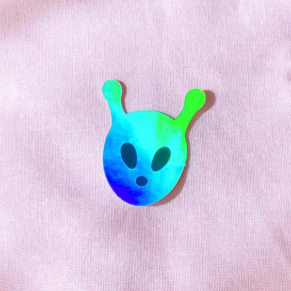 Holographic sticker alien - ovni sticker - cosmic - space