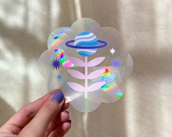 Suncatcher sticker planet flower - galaxy - cosmic sticker - space - saturne