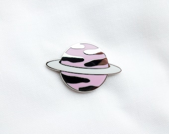 Planet pin - planet brooch - hard enamel - pins - space - galaxy - galactic pin - Saturn