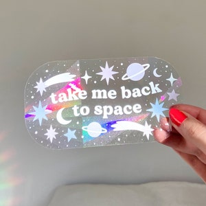 Sticker suncatcher Take me back to space - galaxy - cosmic sticker - space - planets - girl from space