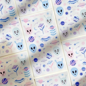 Sticker sheet - galaxy - cosmic sticker - space - planets - moon - stars