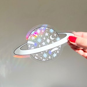 Sticker suncatcher planète - sticker attrape soleil - galaxie - sticker cosmique - espace - saturne