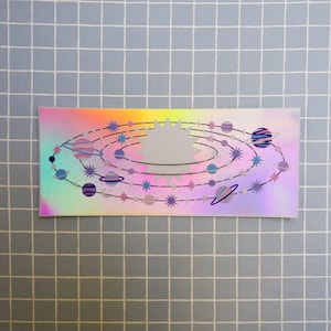 Solar system sticker - holographic sticker - galaxy - cosmic sticker - space - planets - sun