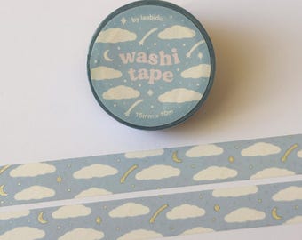 Clouds and stars washi tape - masking tape - galaxy - space - moon - stars - stationery