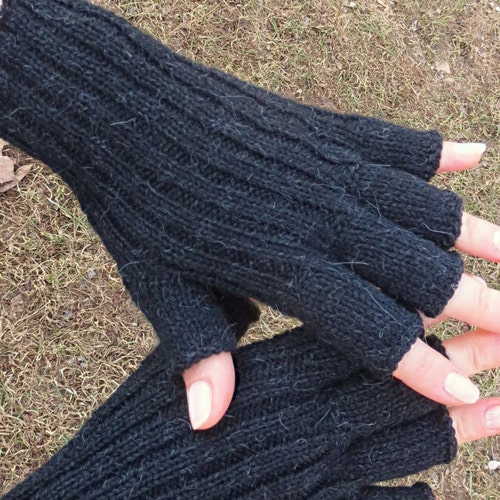 black wool gloves