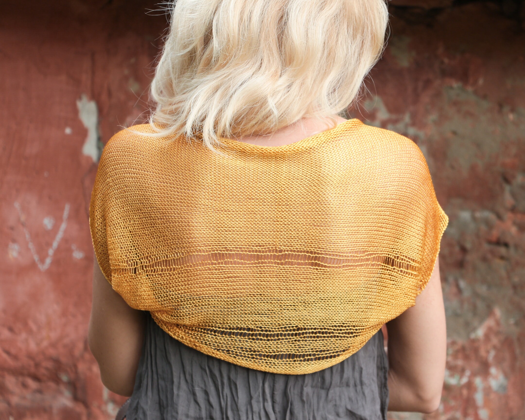 Size SM Knit metallic gold shrug women short sleeve bolero Etsy