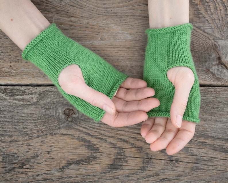 Short Fingerless Gloves Merino Wool Gloves Women Knit Gloves Etsy