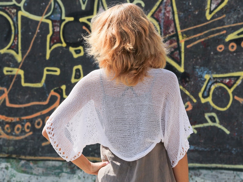 Zomer schouderophalen citroengeel kort bijgesneden vest vrouwen gebreide hand gehaakte bolero lichtgewicht trui katoenen jas losse kleding boho hippie afbeelding 10