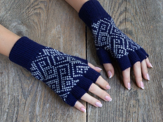 navy blue gloves womens