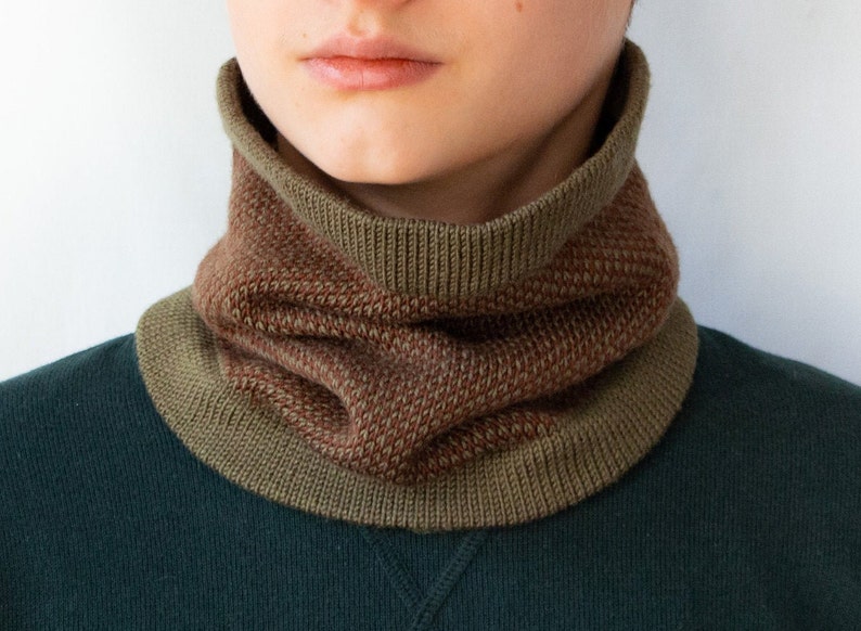 Wool Neck Warmer Men Knitted Neck Gaiter Men Army Green Neck Etsy