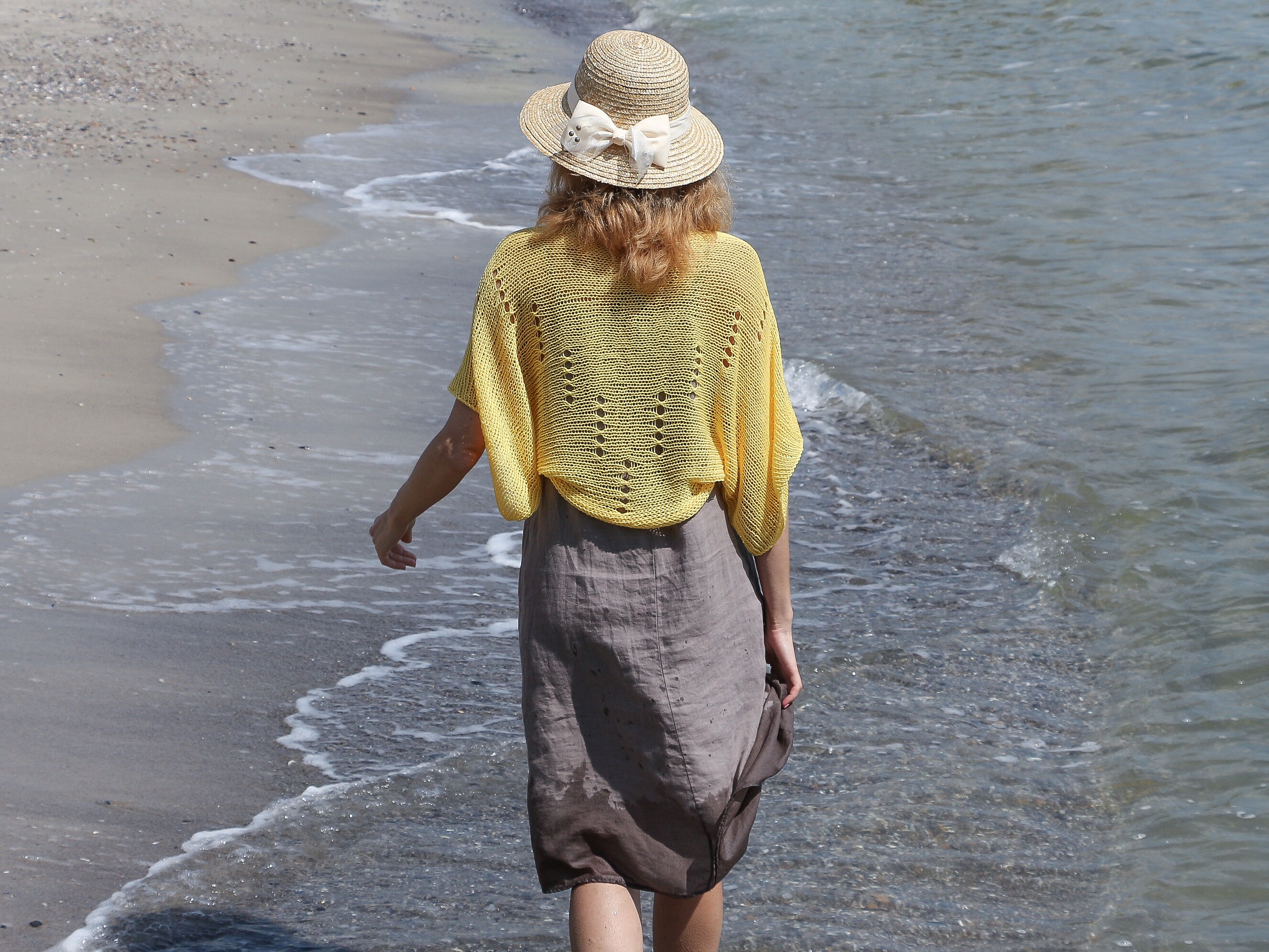 Boléro Court (cropped) à Nouer Devant Pour Femme - Tricoté Maille Filet - Taille Unique - Neuf Avec étiquettes