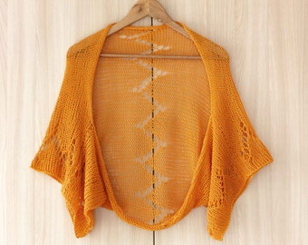Pumpkin orange handmade jacket handmade women crop cardigan knit crochet open cardigan summer cotton lightweight bolero lace loose plus size