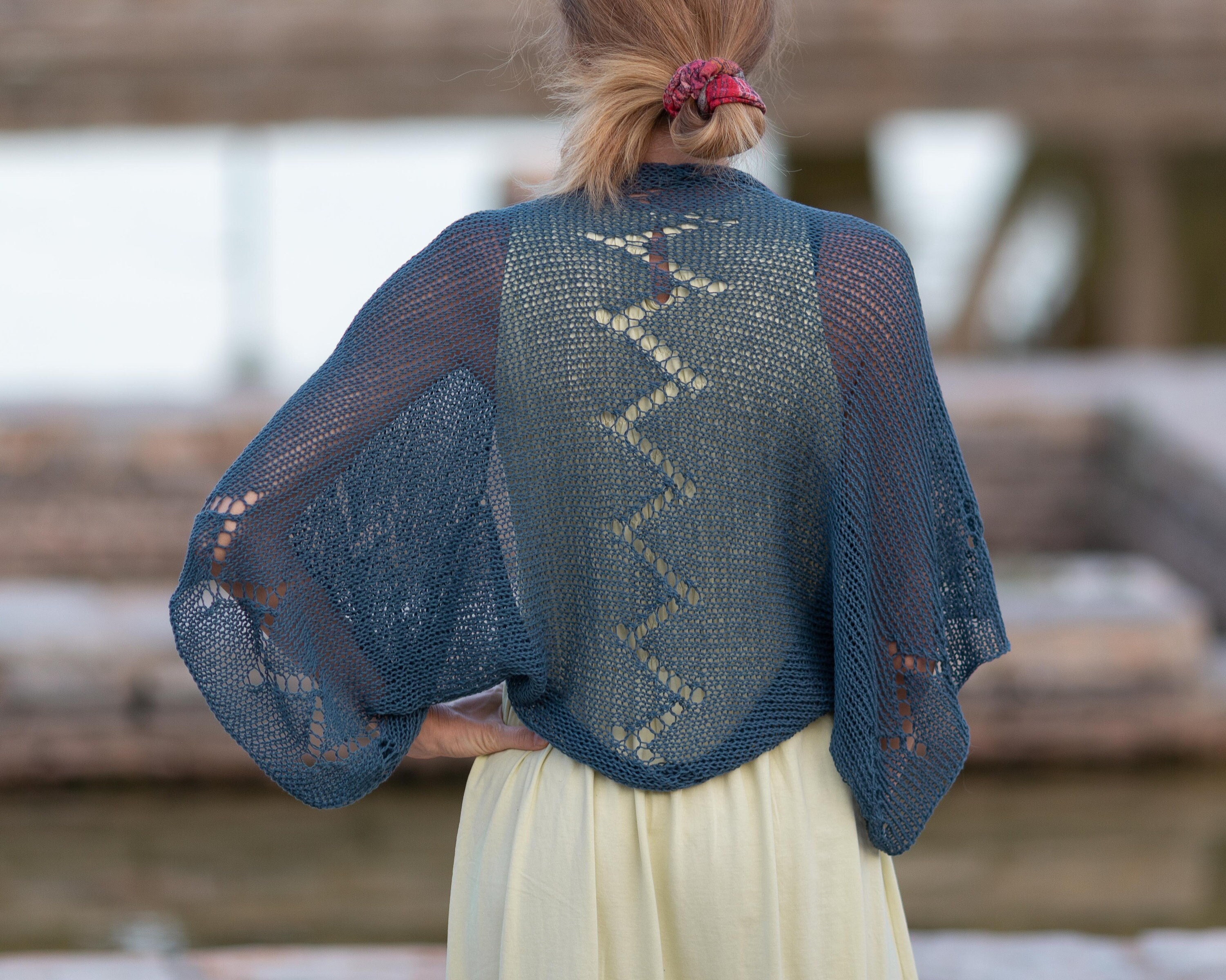Summer Knit Shrug for Sleeveless Dress deep Ocean - Etsy