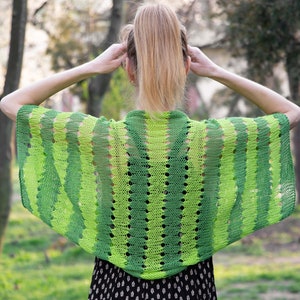 Summer lace shrug hand knit bolero women cotton cardigan lightweight sweater striped green lime short jacket handmade crochet accessory boho image 3