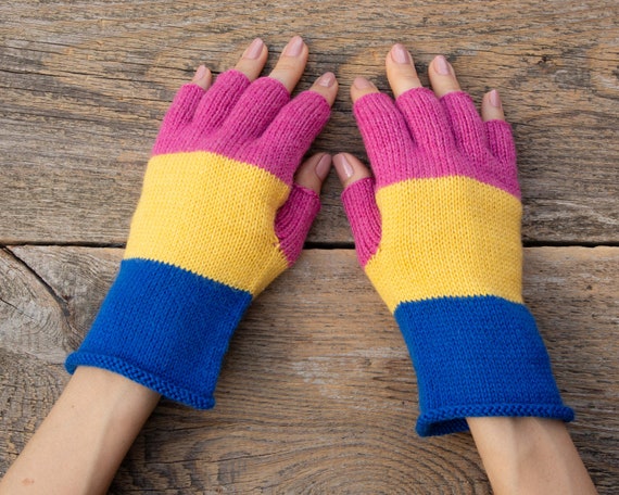 Guanti a mano guanti a mezzo dito guanti di lana fatti a mano - Etsy Italia