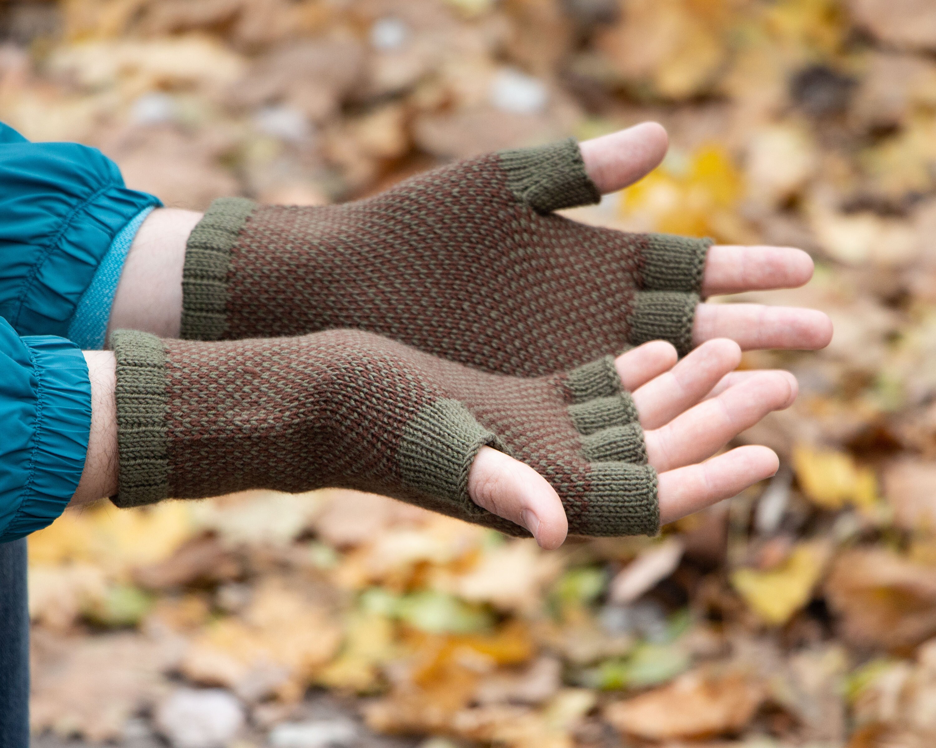 Knitted camouflage gloves men wool gloves hunter green Etsy