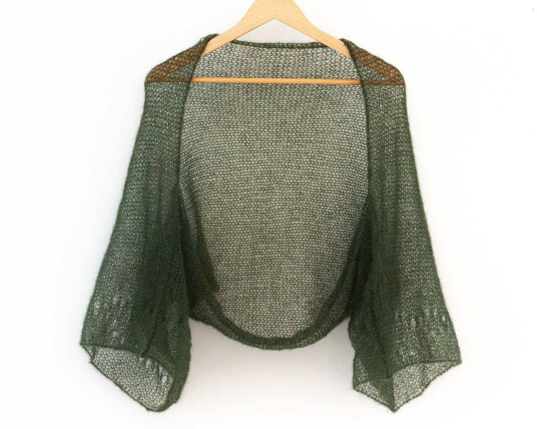 Green Lightweight Shrug Long Sleeve Bolero Summer Wedding