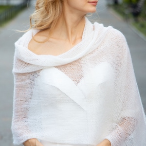 Easy KNITTING PATTERN thin mohair shawl pattern winter wedding scarf pdf pattern hand knit bridal stole pattern bridal wrap digital download image 1
