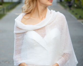 Easy KNITTING PATTERN thin mohair shawl pattern winter wedding scarf pdf pattern hand knit bridal stole pattern bridal wrap digital download