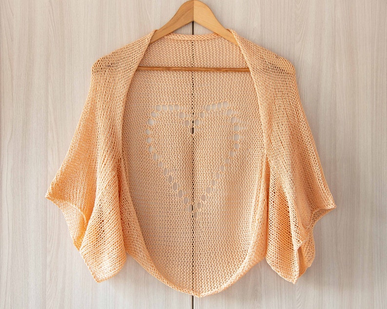 Ivory Summer Crop Cardigan Hand Knit Women Shrug Cotton Etsy