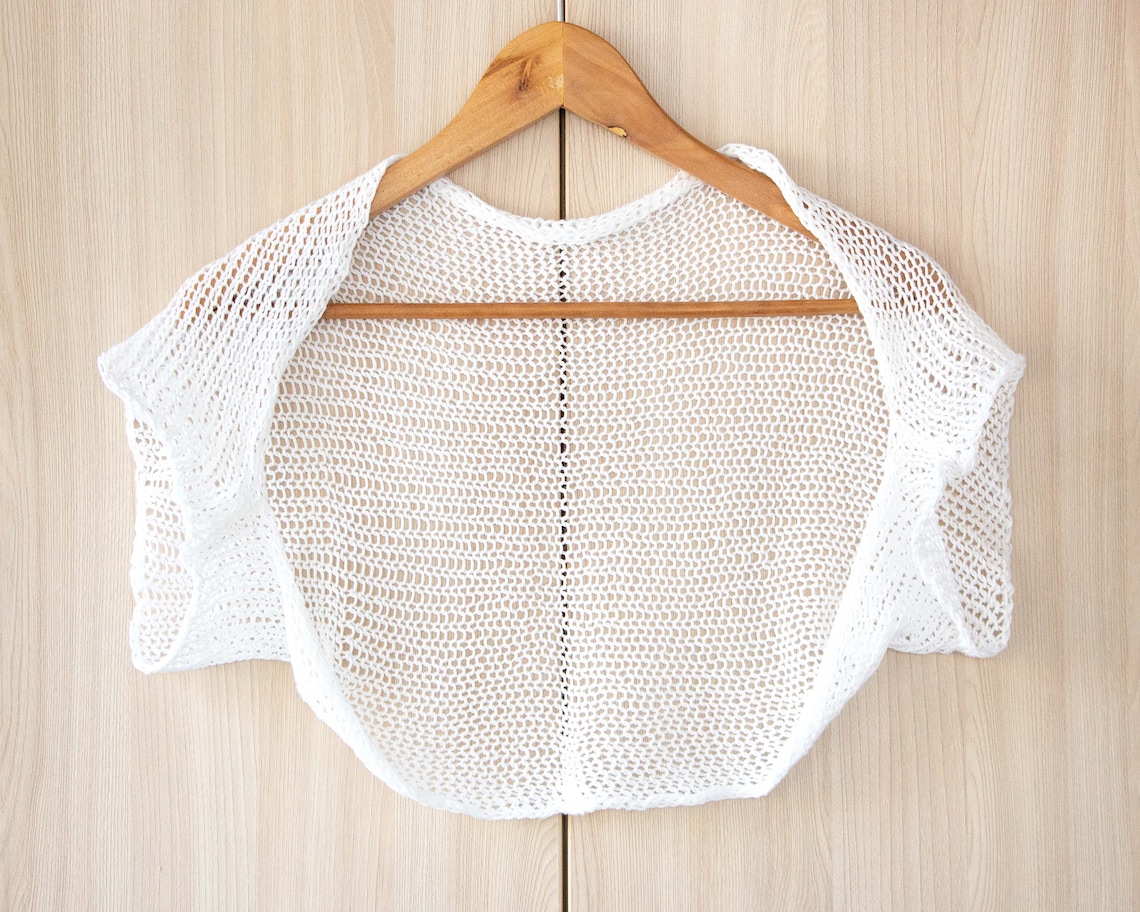 White Short Sleeve Shrug White Bolero Shrug White Summer Shrug Etsy