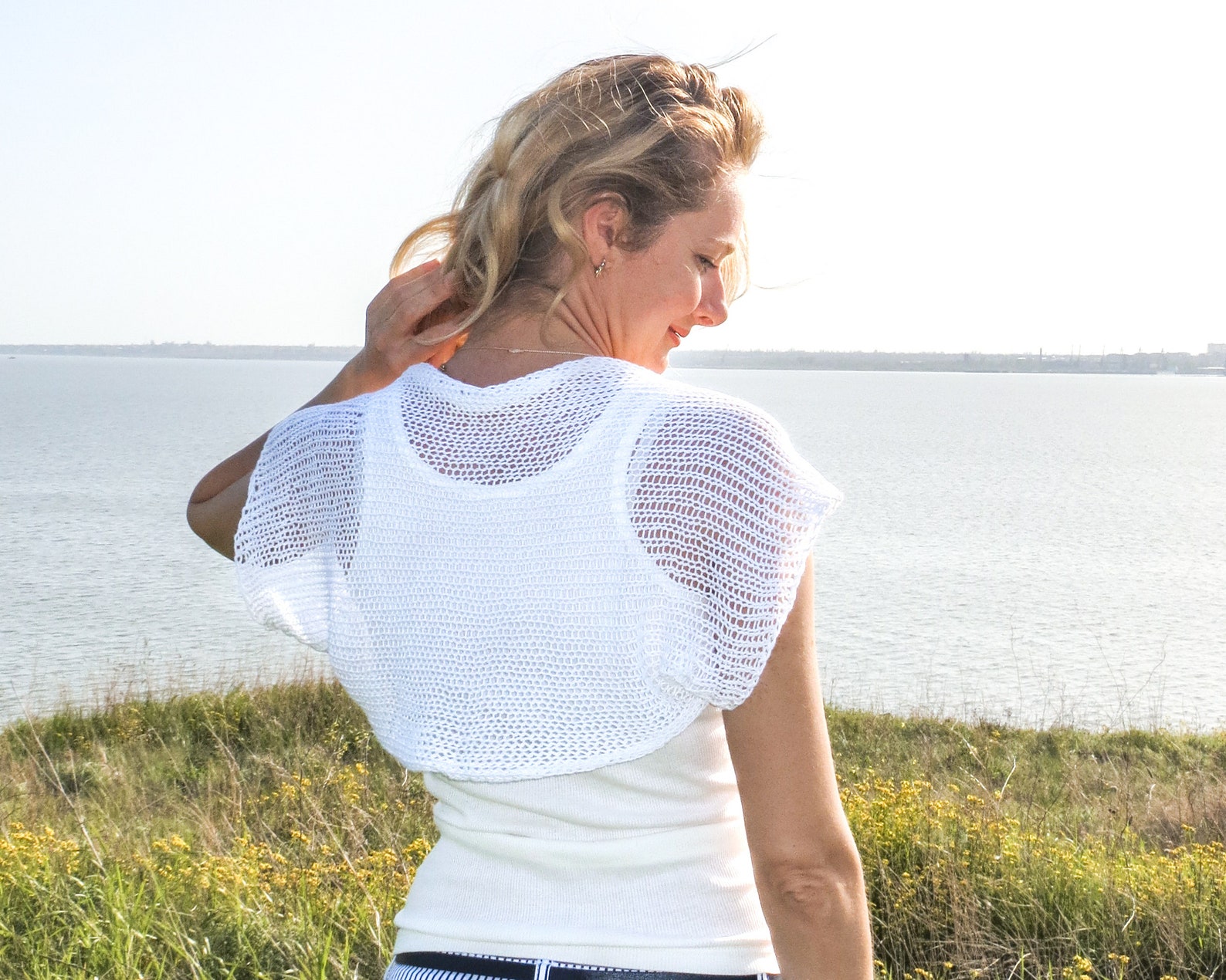 White Short Sleeve Shrug White Bolero Shrug White Summer Shrug Etsy