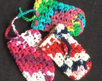 Handmade 100% Cotton Soap Pocket for the Shower