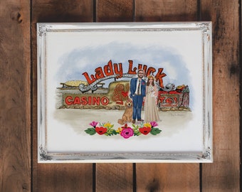 Custom Wedding Illustration: Bride & Groom Portrait (Digital File)