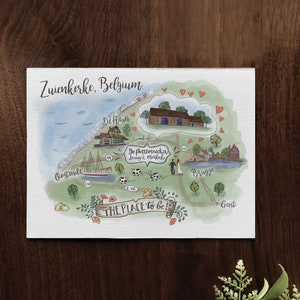 Carte de mariage illustrée personnalisée | Numérique uniquement | Carte dessinée à la main personnalisée | Carte imprimable personnalisée | Carte des visiteurs | Carte de mariage | Itinéraire