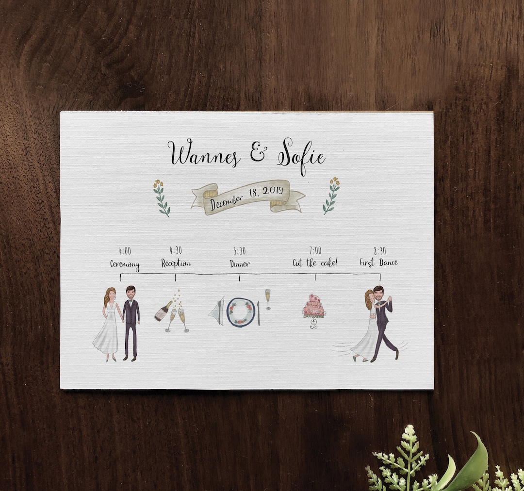 WEDDING TIMELINE | Timeline Printable With Wedding Portrait, Timeline ...