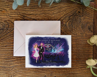 Custom Couple Illustration Save the Date Wedding Invite (Digital File)