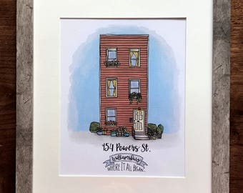 Custom House Portrait: Hand Drawn Home Illustration, Realtor Gift