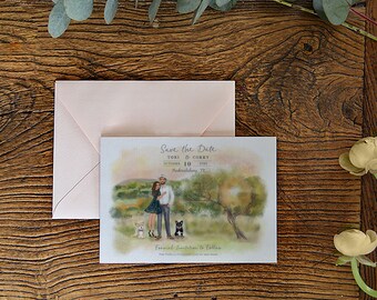 Custom Couple Illustration Save the Date (Digital File)