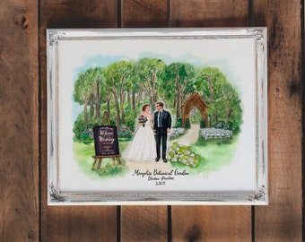 Custom Wedding Illustration: Bride & Groom Portrait (Digital File)