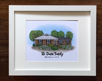 Custom House Portrait | Hand Drawn Illustration of your Home | Realtor Gift | Gift for New Homeowner | Moving Announcement | House Painting