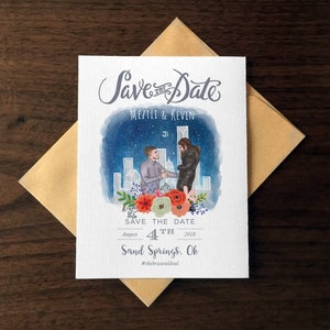 Custom Save the Date Illustration - Couple Illustration - Save the Date Design - Wedding Invite - Custom Wedding Invite - Save the Date
