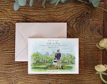 Custom Couple Illustration Save the Date Design (Digital File)