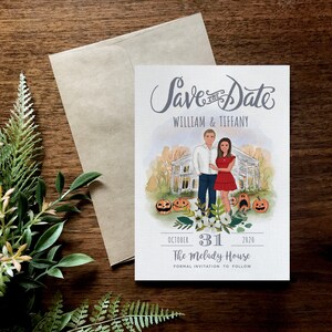Individuell Save the Date Illustration - Paar Illustration - Save the Date Design - Hochzeitseinladung - Hochzeitseinladung - Save the Date