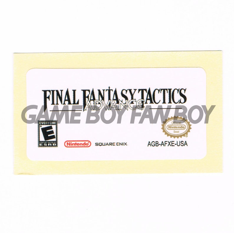 Free Shipping Final Fantasy Tactics Advance Gba Label Sticker Replacement For Gameboy Advance Cartridge Precut Glossy Video Games Electronics Accessories Timeglobaltech Com