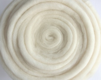 White Carder Wool, 2 Shades, for Doll, Portrait and Animal Felting, Eco Lambswoool