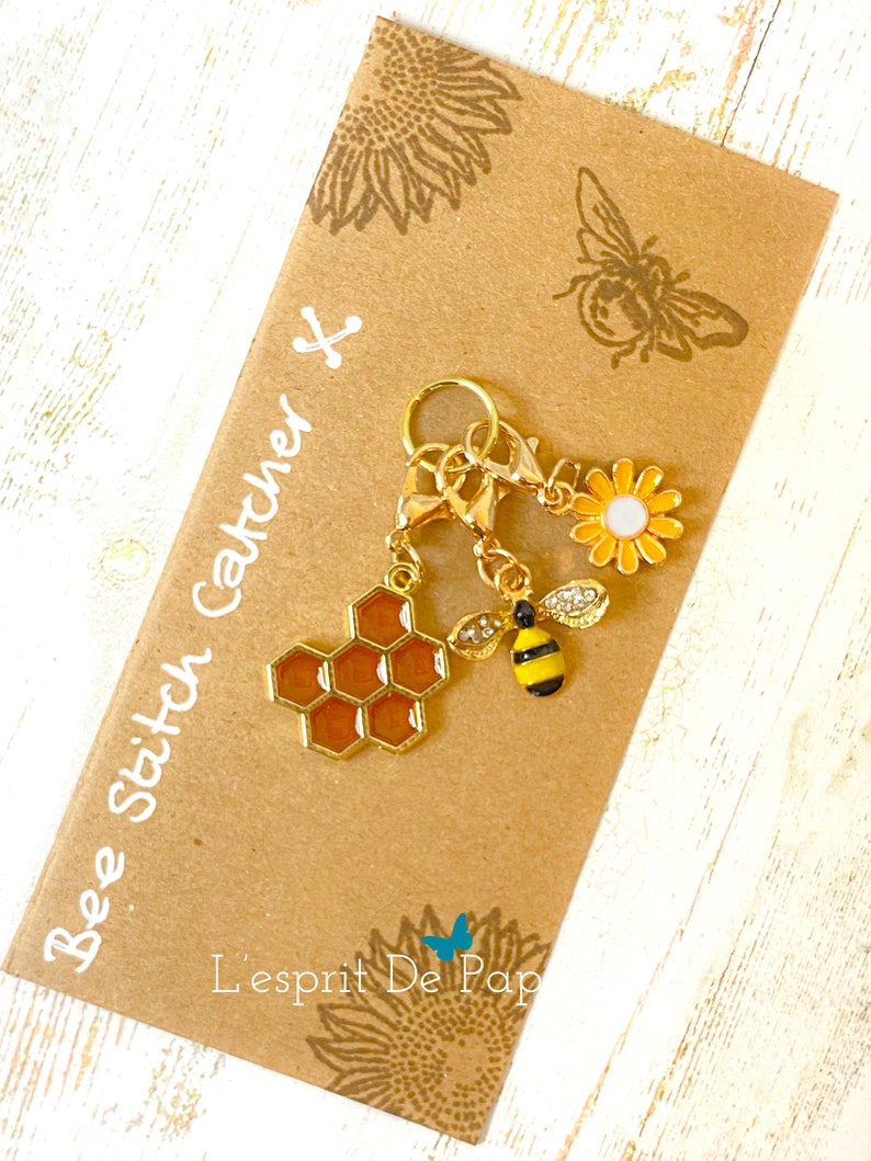 bumble been- bee Bee charms enamelled bee charms progress keepers crochet stitch marker knitting honey bee