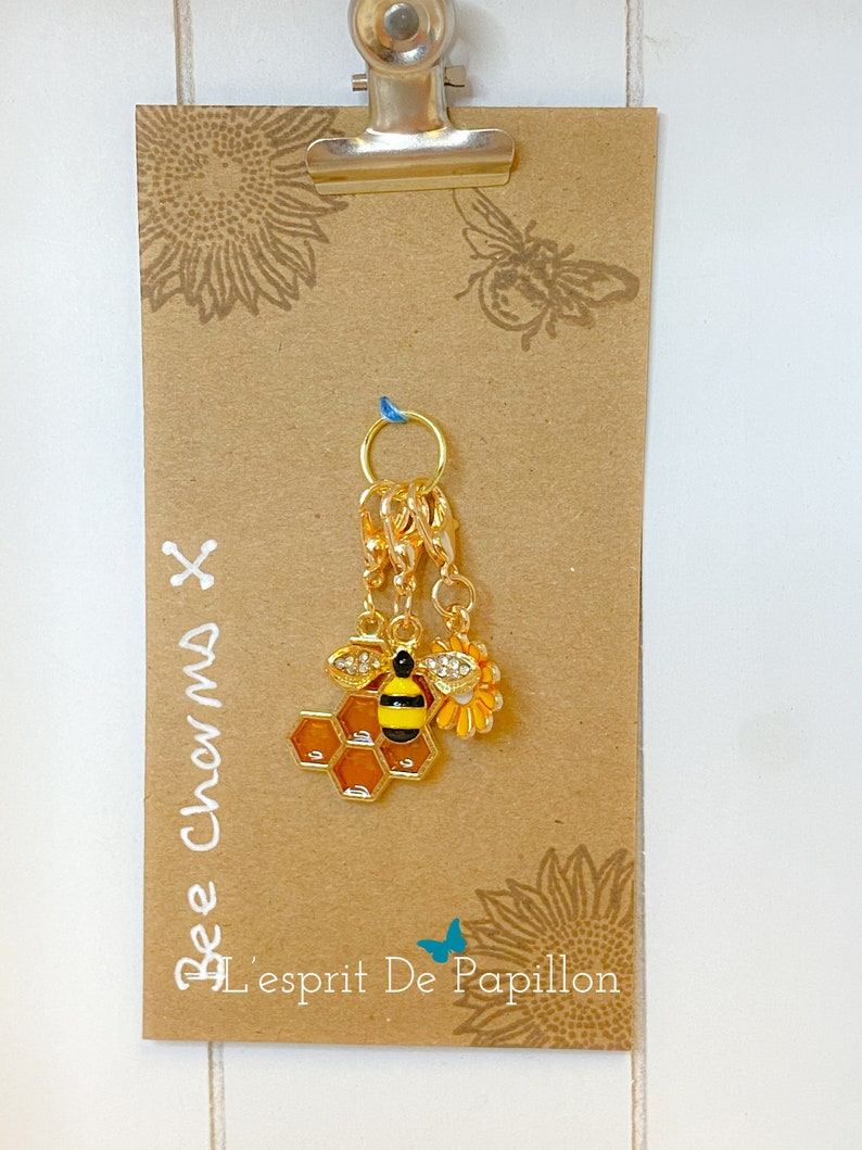 bumble been- bee Bee charms enamelled bee charms progress keepers crochet stitch marker knitting honey bee