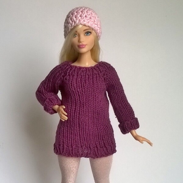 Curvy Barbie knit shirt in Lavender Purple