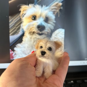 Realistic Felted Dog – Custom Wool Sculpture from Photo – Needle Felted Pet Memorial Gift