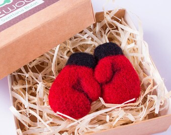 exclusive wool brooch red boxing gloves brooch stylish handmade felted accessory unique christmas gifts nice christmas holiday party outfit - Nice Christmas Gifts exclusive wool brooch red boxing gloves brooch stylish handmade felted accessory unique christmas gifts nice christmas holiday party outfit - Nice Christmas Gifts