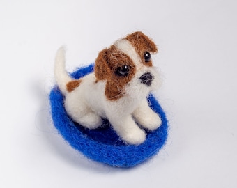 Dollhouse miniature dog 1:12, dollhouse dog toys, Jack Russel, Collectible artist animals 1.4 inch