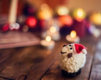 Christmas Sheep, Felted Sheep, Sheep miniature