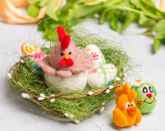 Needle felted chicken, Easter Chicken, Easter holiday decor